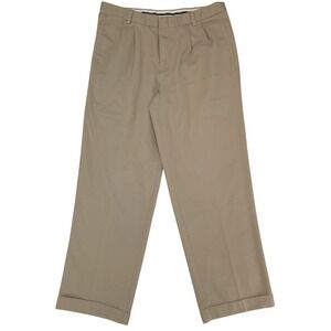 Dockers Pants Mens 34x30 Khaki‎ Stain Defender Pleated Classic Fit Casual